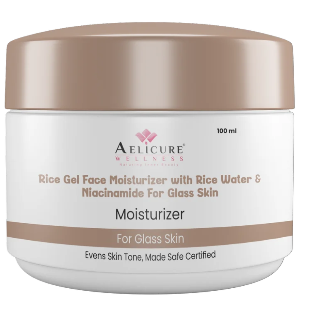 Rice Gel Face Moisturizer With Rice Water & Niacinamide For Glass Skin, Packaging Size: 100 ml